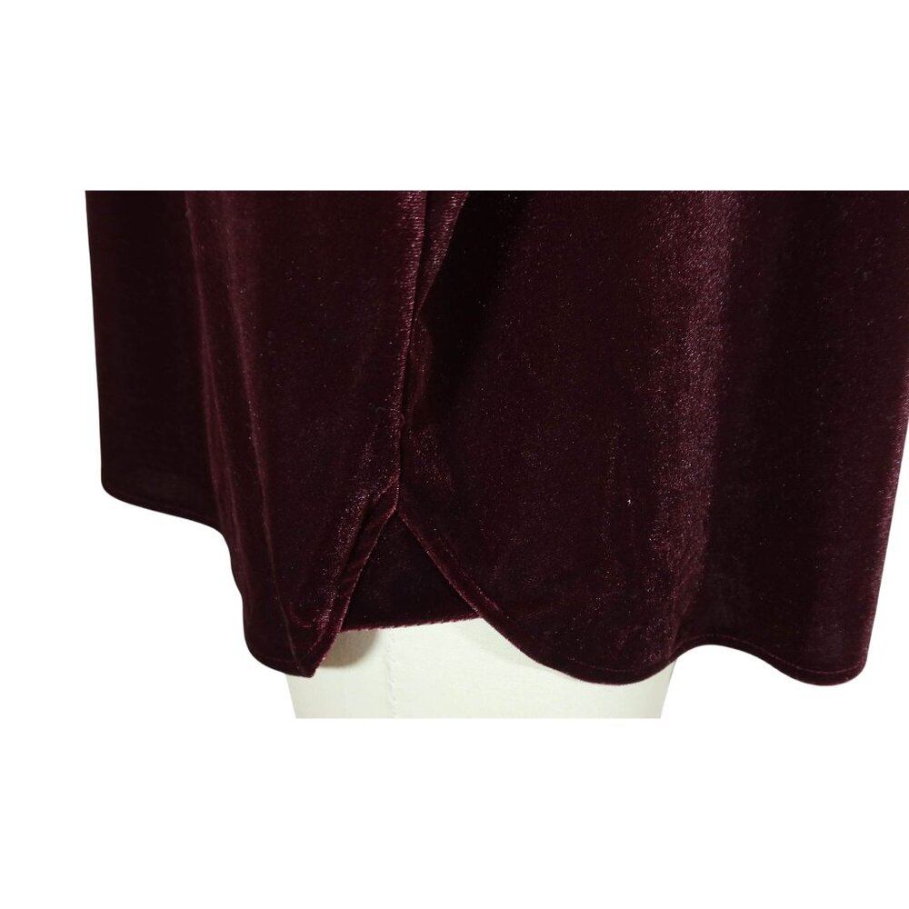 OLD NAVY Burgundy Velvet The Cropped Shirt Button Up Size XL NWT Holiday Festive - Picture 6 of 9